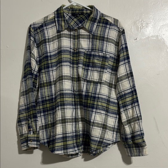 Women’s Plaid flannel‎ Shirt - Blue and Green - Picture 1 of 7